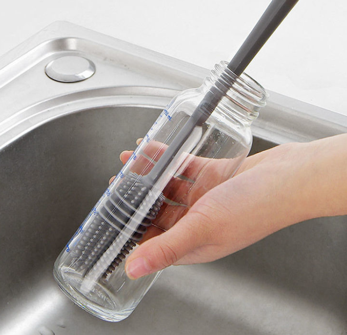 Silicone Bottle Brush for Deep Cleaning – Flexible Cleaning Tool for Wine Glasses, Vases and Narrow Containers
