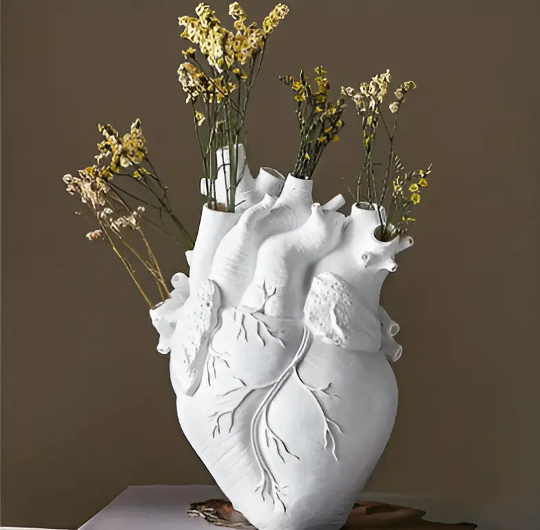 Elena Heart-Shaped Vase with Greek-Inspired Design