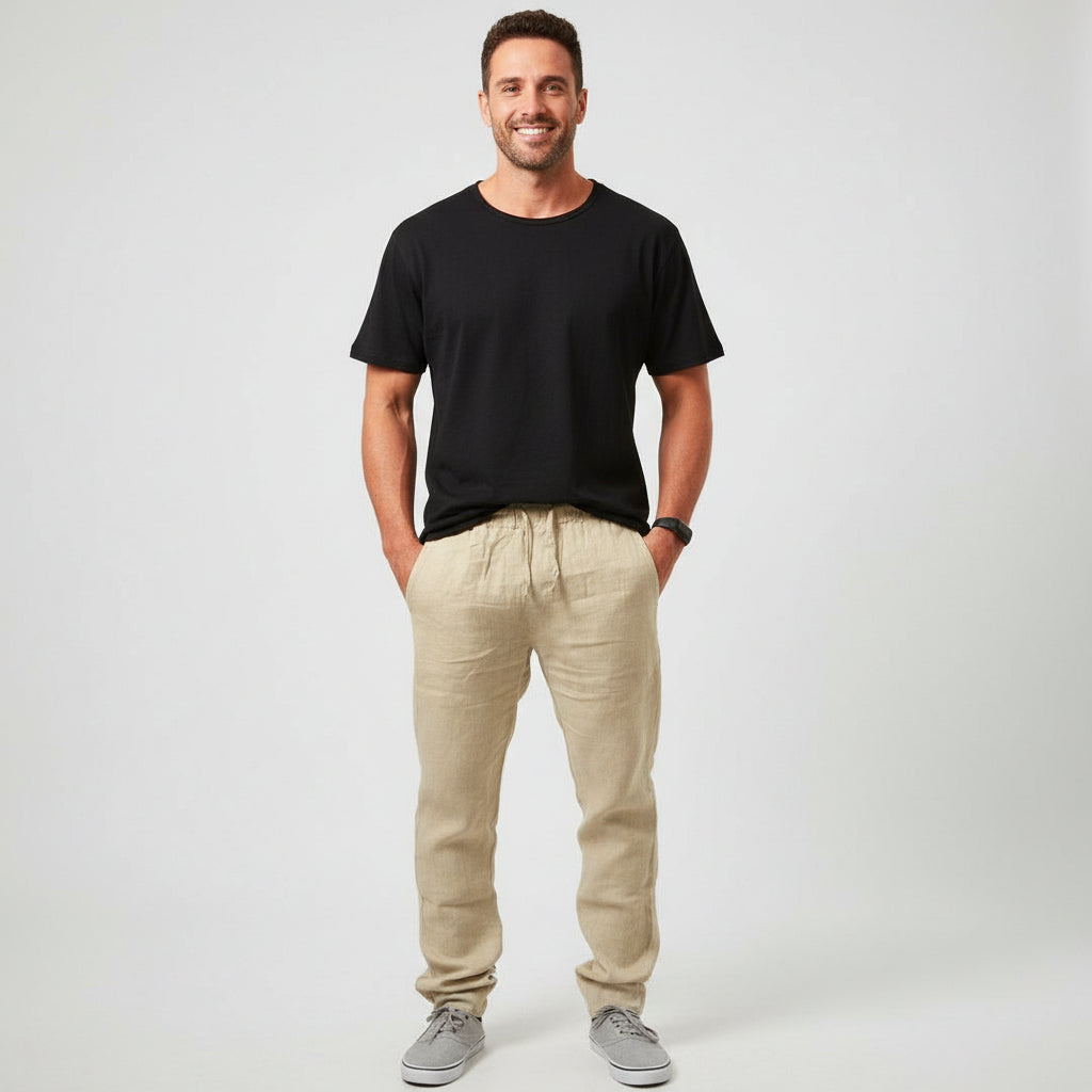 Eamon Lior. – Men’s Lightweight Linen-Blend Summer Trousers