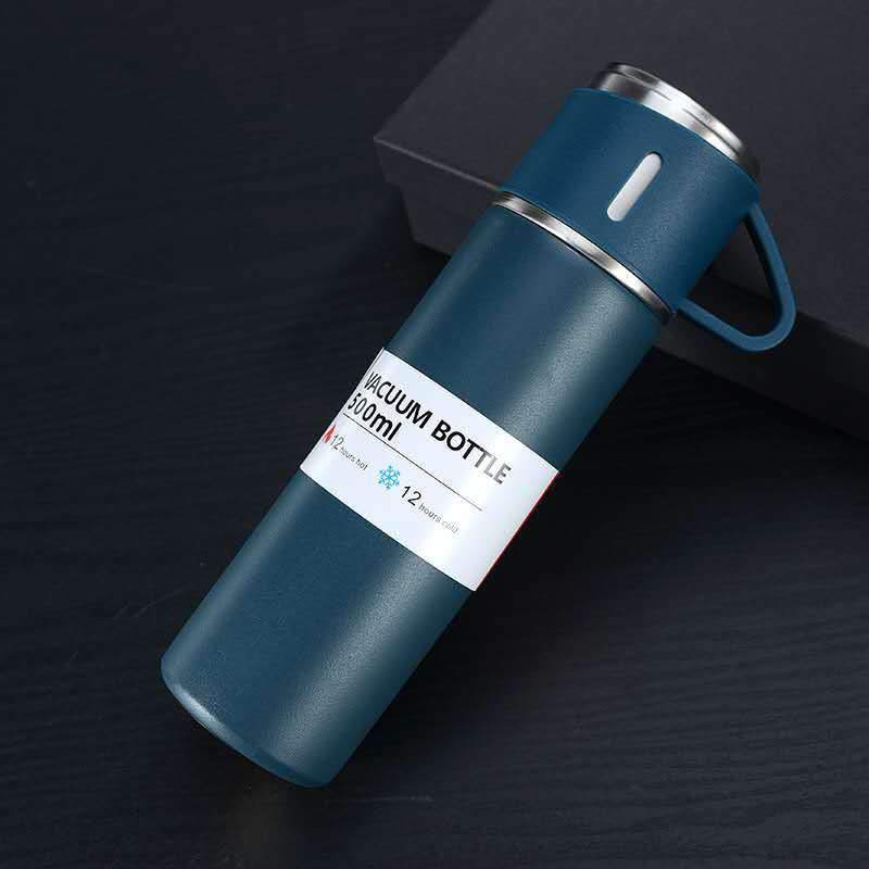 Portable Insulated Thermos Flask – 12-Hour Temperature Retention with Cup-Style Lid
