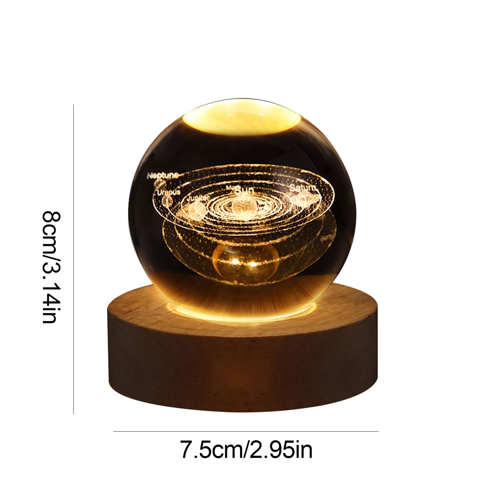 Crystal Light Sphere for Home Decor – Ambient LED Accent Lamp for Living Room, Bedroom and Modern Interiors