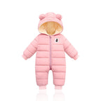 Winter Baby Romper with Bear Ears – Warm One-Piece Outfit for Newborns and Infants in Cold Weather