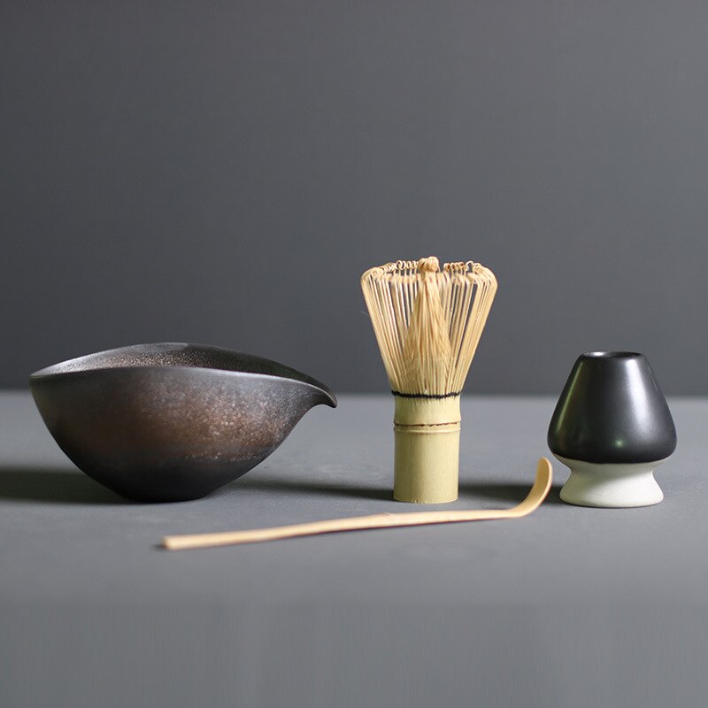 4-Piece Matcha Whisk Set for Traditional Tea Preparation – Complete Kit for Frothy Matcha and Daily Tea Rituals