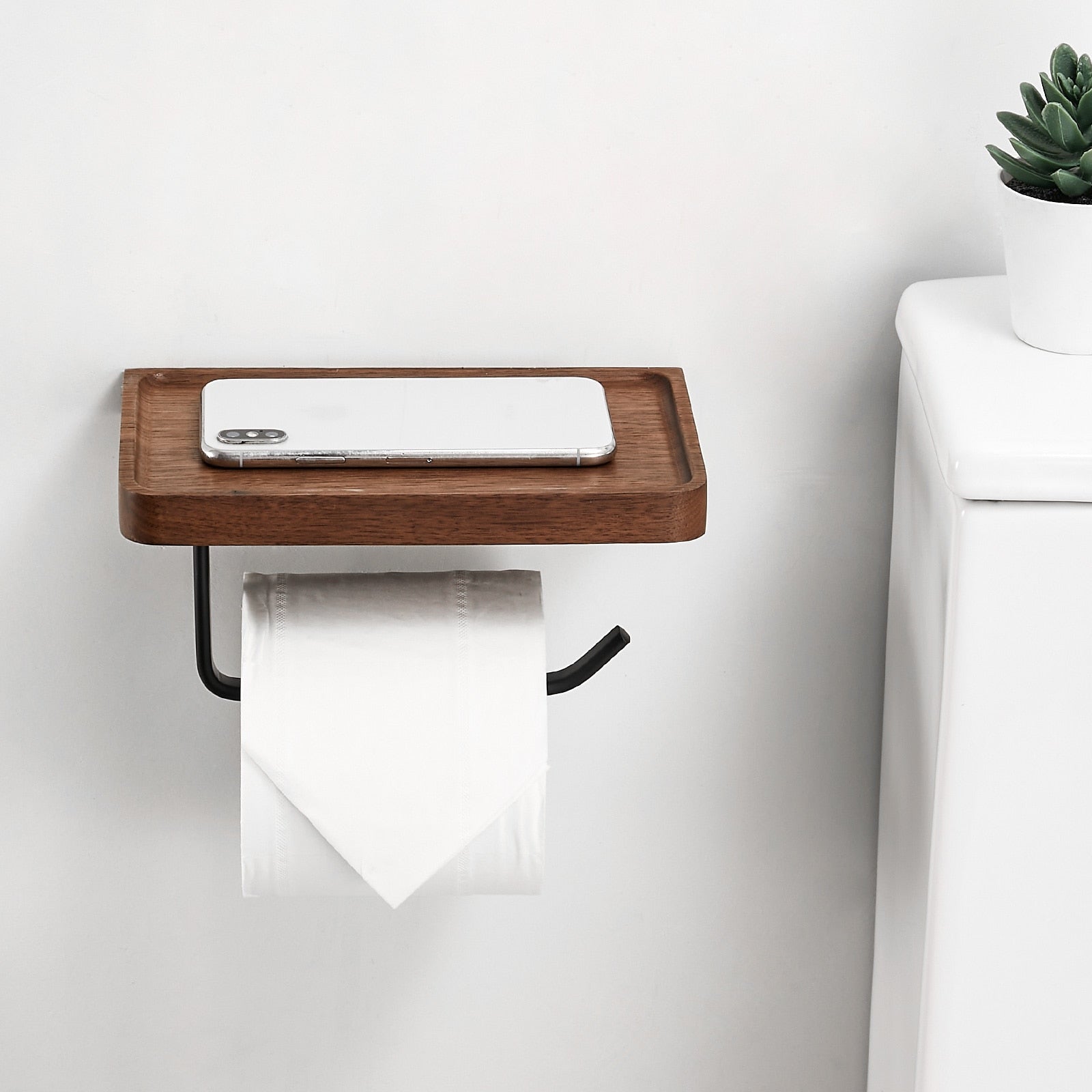 Stylish Wooden Toilet Paper Holder | Chic & Convenient