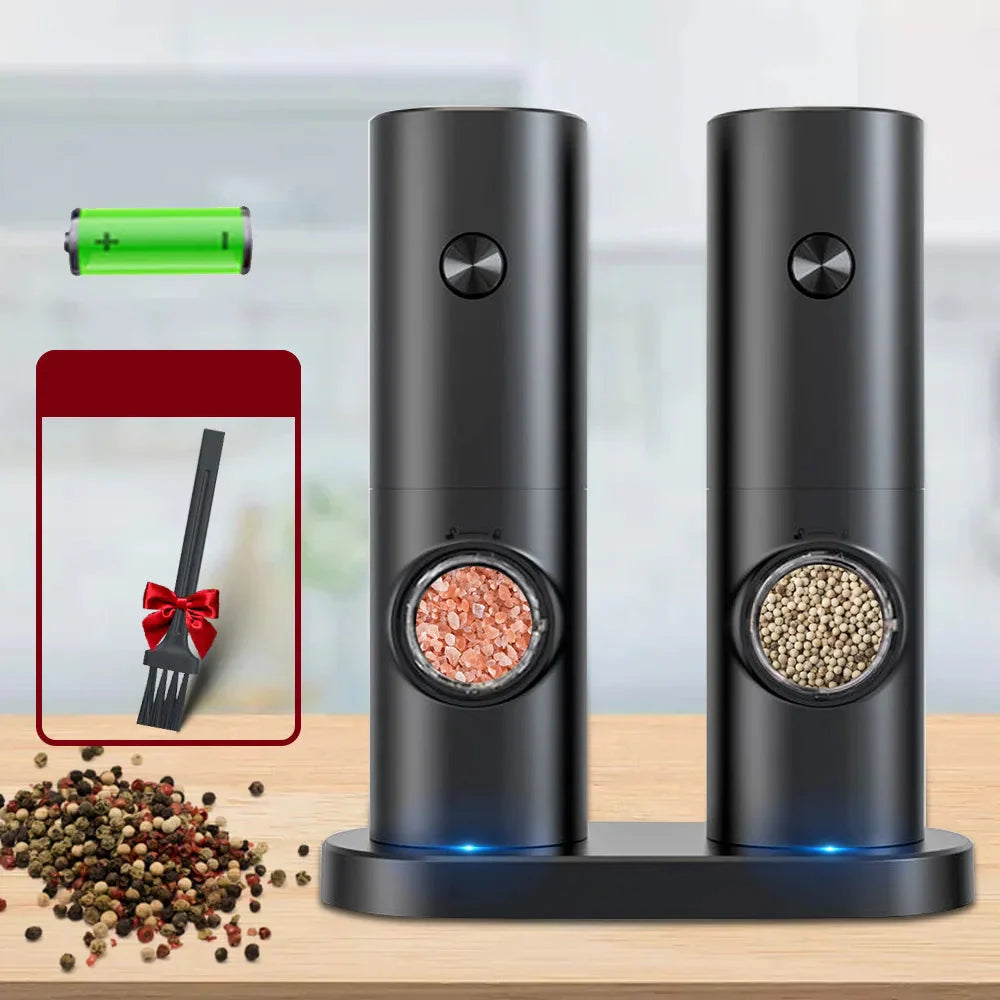 Electric Salt and Pepper Mill Set for Kitchen Use – Automatic Seasoning Grinders for Cooking, Dining and Everyday Meals