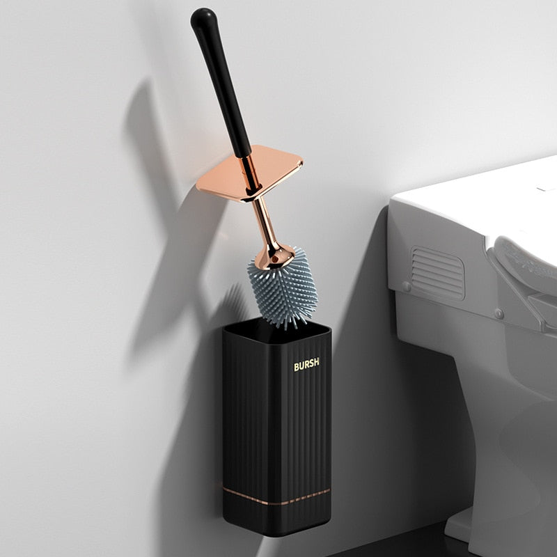 Wall-Mounted Toilet Brush with Holder – Hygienic Bathroom Cleaning Solution – Space-Saving Design for Modern Bathrooms
