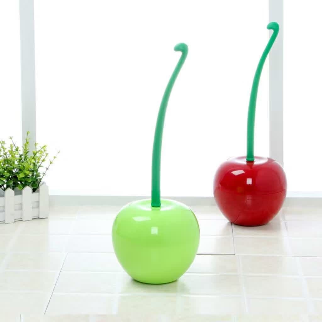 Cherry-Shaped Toilet Brush for Bathroom Cleaning – Decorative Hygienic Brush with Holder for Modern Bathrooms