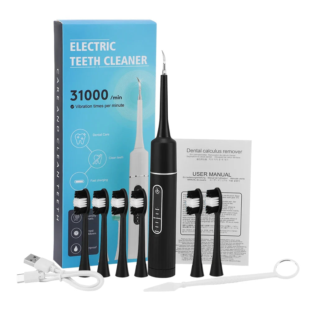 Electric Teeth Cleaning Device with Adjustable Speeds – Home Dental Care Tool for Plaque Removal and Daily Oral Hygiene