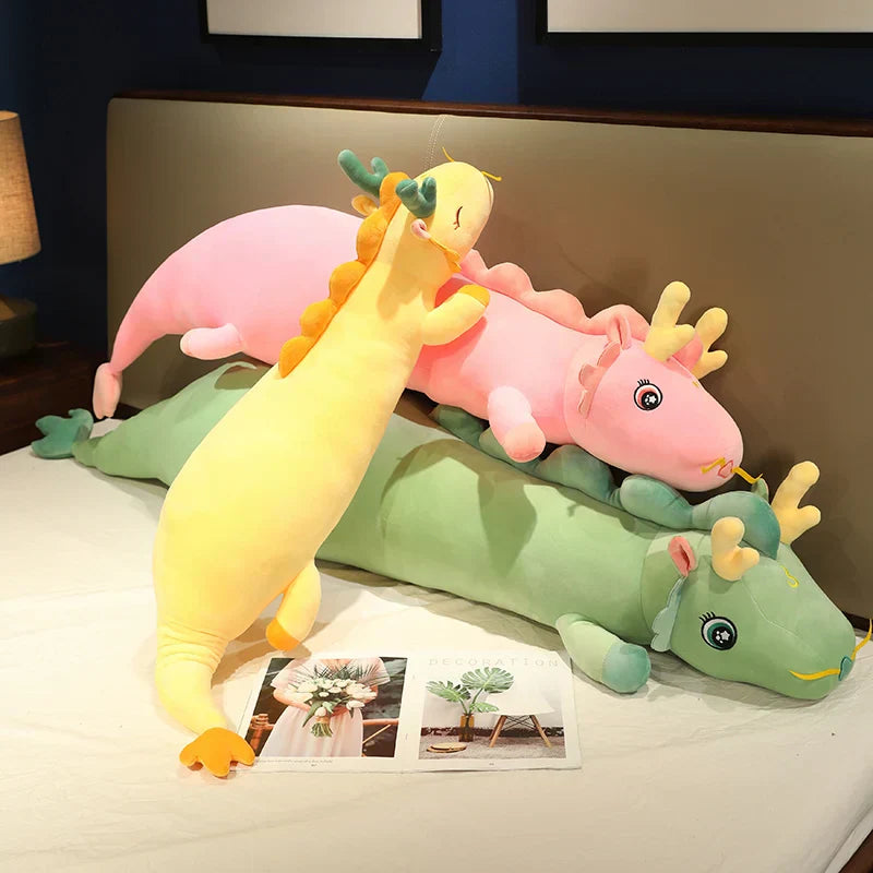 Dragon Body Pillow for Kids and Teens – Long Plush Cushion for Sleeping, Cuddling and Bedroom Decor