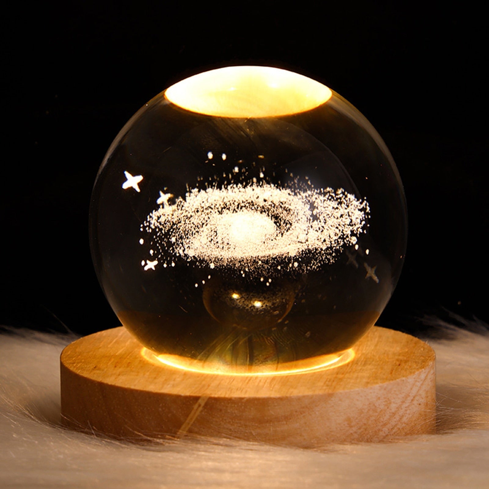 Crystal Light Sphere for Home Decor – Ambient LED Accent Lamp for Living Room, Bedroom and Modern Interiors
