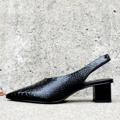 Elena Croix. – Supportive Croco-Texture Heels for All-Day Comfort