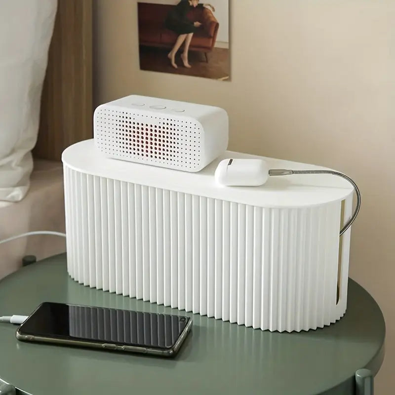 Cable Management Storage Box – Smart Cord Organizer for Power Strips & Chargers | Clutter-Free Home & Office Workspace