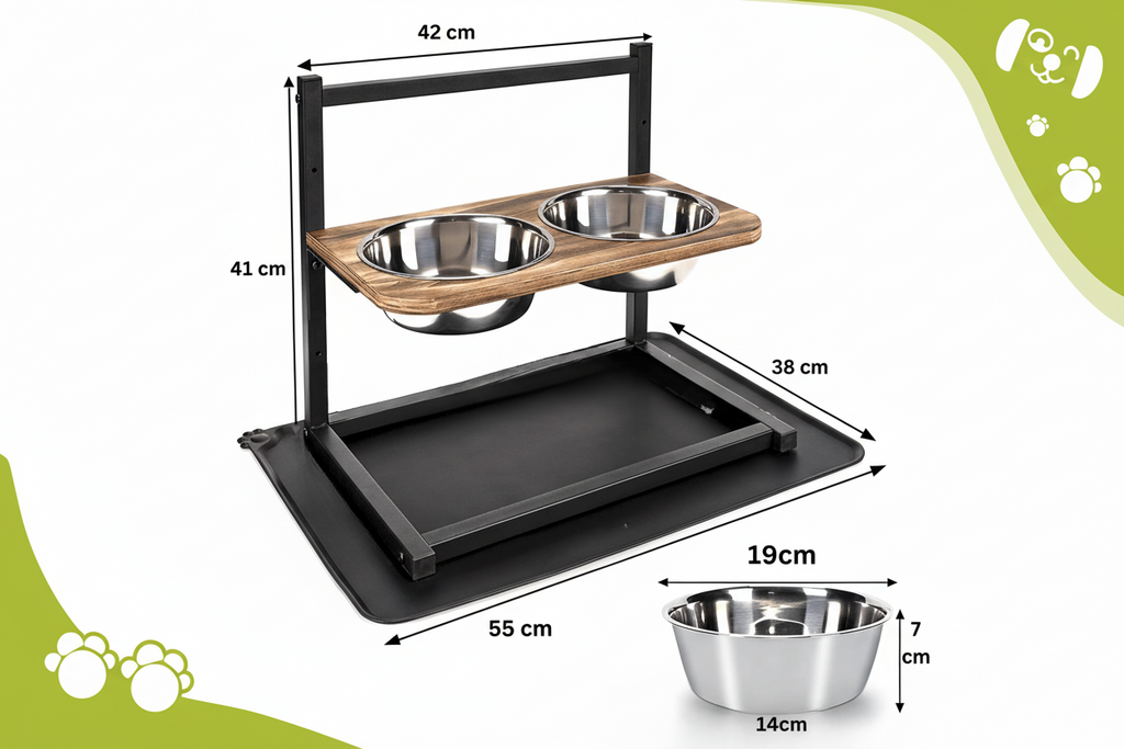 Raised Dog Feeding Station for Comfortable Mealtimes – Elevated Food and Water Bowl Stand for Dogs of All Sizes