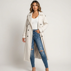 Long Elegant Women’s Trench Coat for Everyday Wear – Stylish Outerwear for Work, Travel and Seasonal Outfits