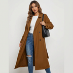 Long Elegant Women’s Trench Coat for Everyday Wear – Stylish Outerwear for Work, Travel and Seasonal Outfits