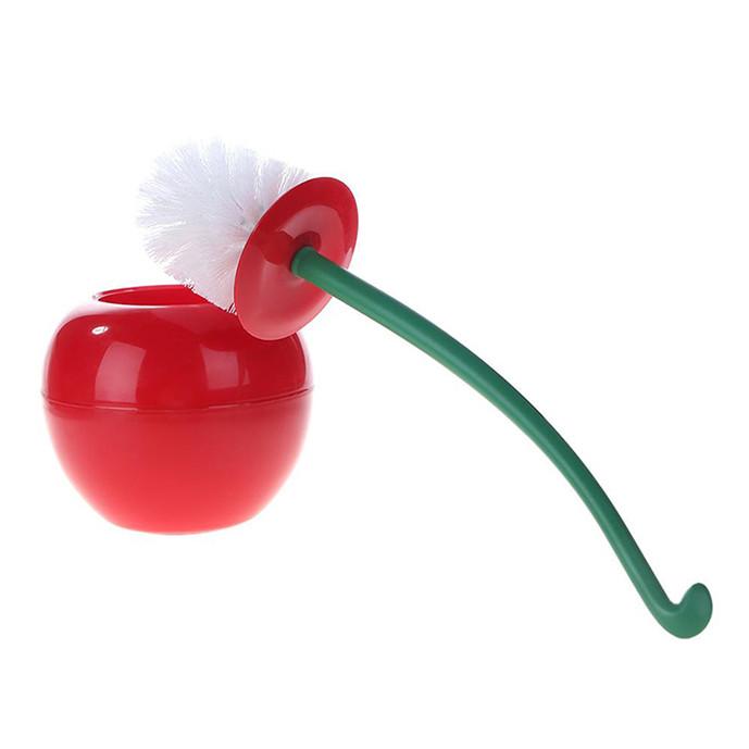 Cherry-Shaped Toilet Brush for Bathroom Cleaning – Decorative Hygienic Brush with Holder for Modern Bathrooms