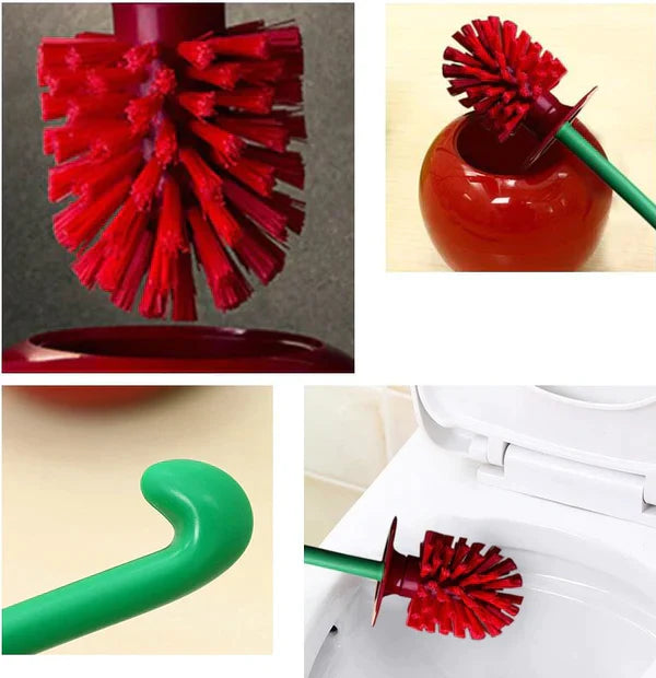 Cherry-Shaped Toilet Brush for Bathroom Cleaning – Decorative Hygienic Brush with Holder for Modern Bathrooms