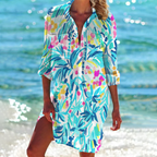 Women’s Loose Fit Summer Shirt with Pockets – Button-Up Collared Top for Casual Wear, Work and Warm Weather Outfits