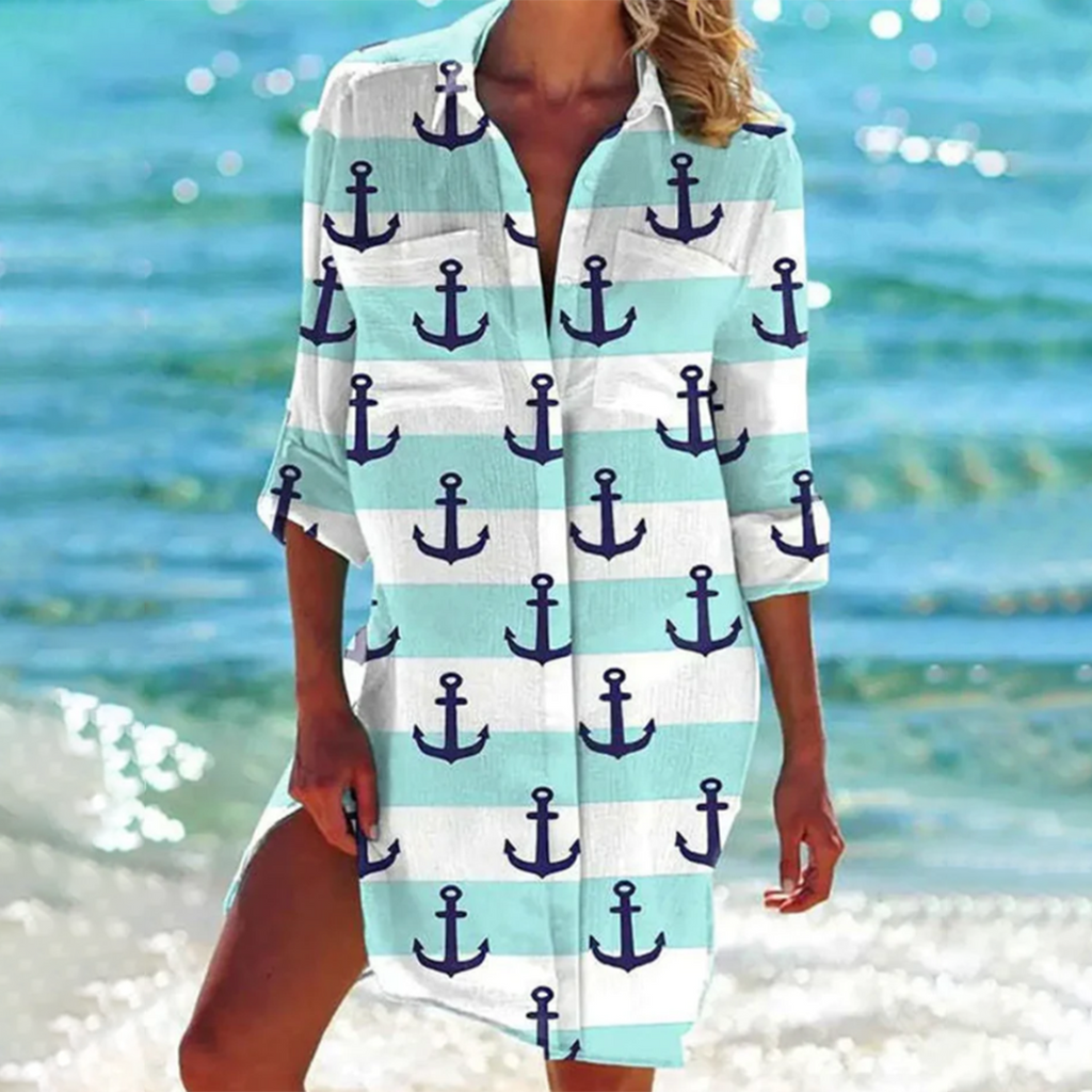Women’s Loose Fit Summer Shirt with Pockets – Button-Up Collared Top for Casual Wear, Work and Warm Weather Outfits