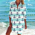 Women’s Loose Fit Summer Shirt with Pockets – Button-Up Collared Top for Casual Wear, Work and Warm Weather Outfits