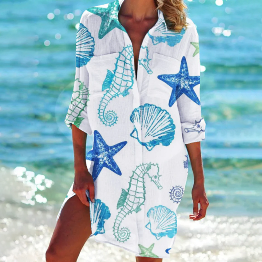 Women’s Loose Fit Summer Shirt with Pockets – Button-Up Collared Top for Casual Wear, Work and Warm Weather Outfits
