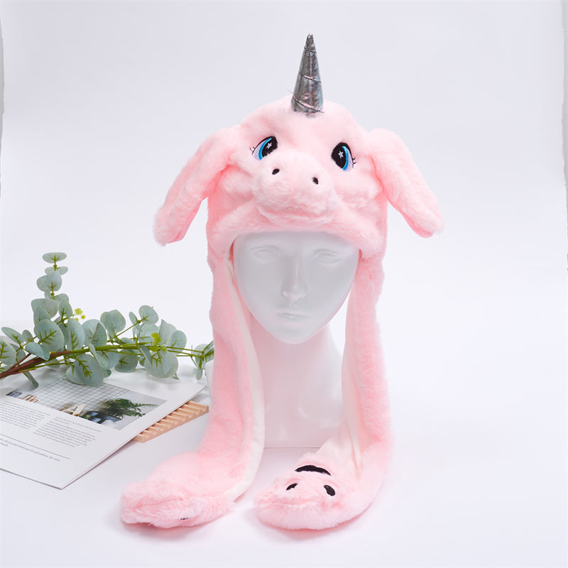 Interactive Bunny Ears Hat for Kids and Adults – Cute Plush Hat with Moving Ears for Play, Costumes and Gifts