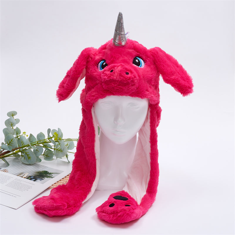 Interactive Bunny Ears Hat for Kids and Adults – Cute Plush Hat with Moving Ears for Play, Costumes and Gifts