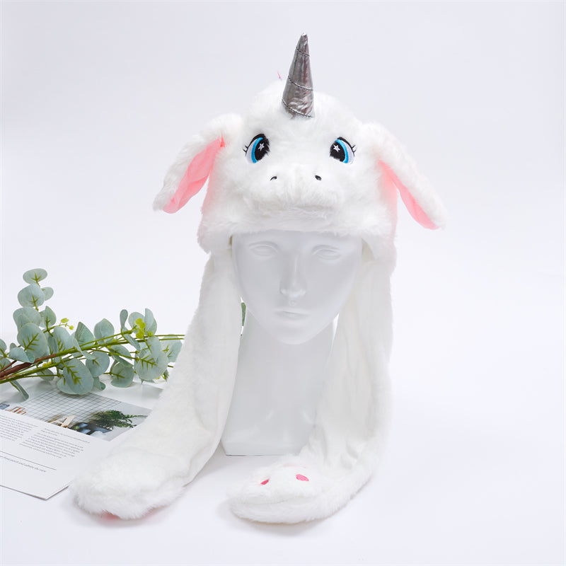 Interactive Bunny Ears Hat for Kids and Adults – Cute Plush Hat with Moving Ears for Play, Costumes and Gifts