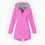 Stylish Long Rain Jacket for Women – Windproof & Waterproof Design