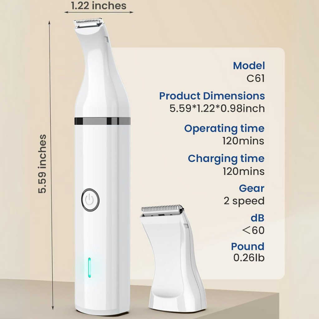 Quiet Cordless Pet Clipper with Dual Blades – Efficient Grooming Tool for Dogs and Cats at Home