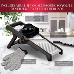 Food Slicer with Cut-Resistant Safety Gloves – Precision Kitchen Tool for Safe and Efficient Food Preparation