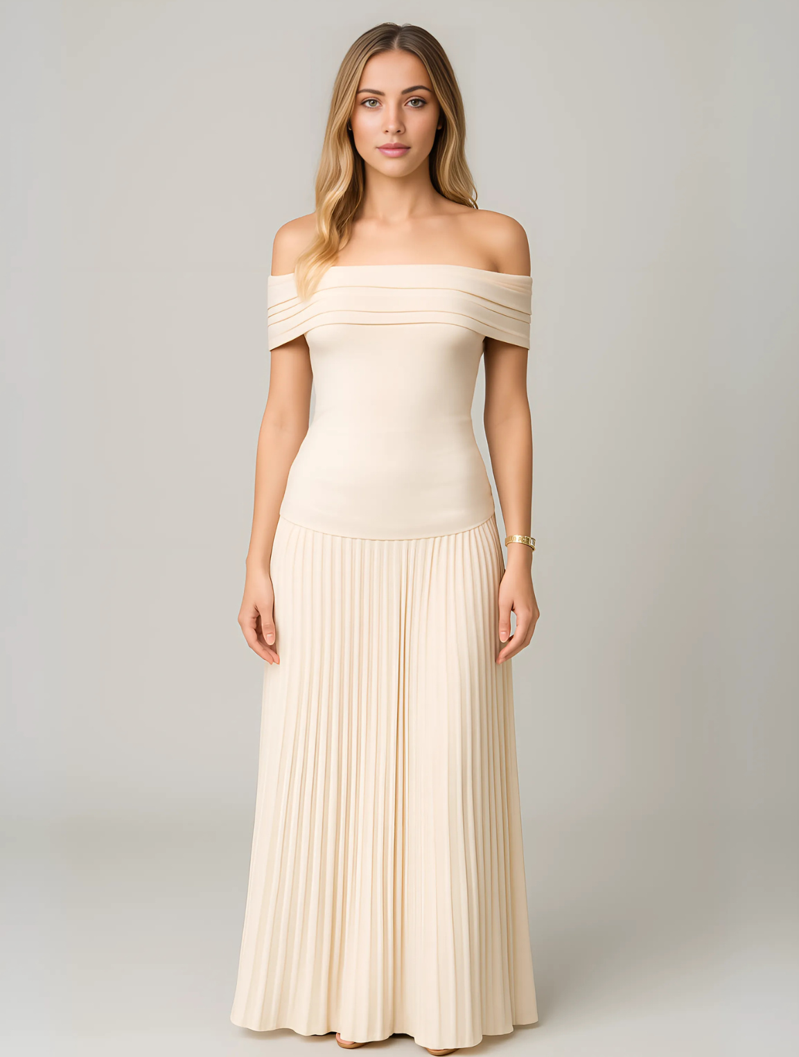 Bella | Pleated Maxi Dress for Women - Perfect for Wedding Guests