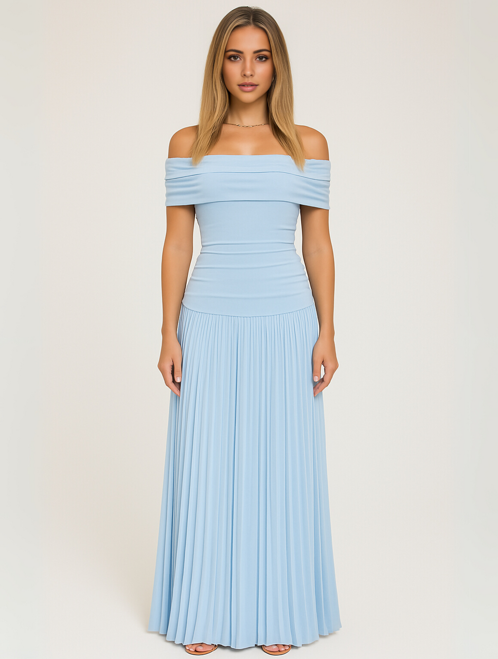 Bella | Pleated Maxi Dress for Women - Perfect for Wedding Guests