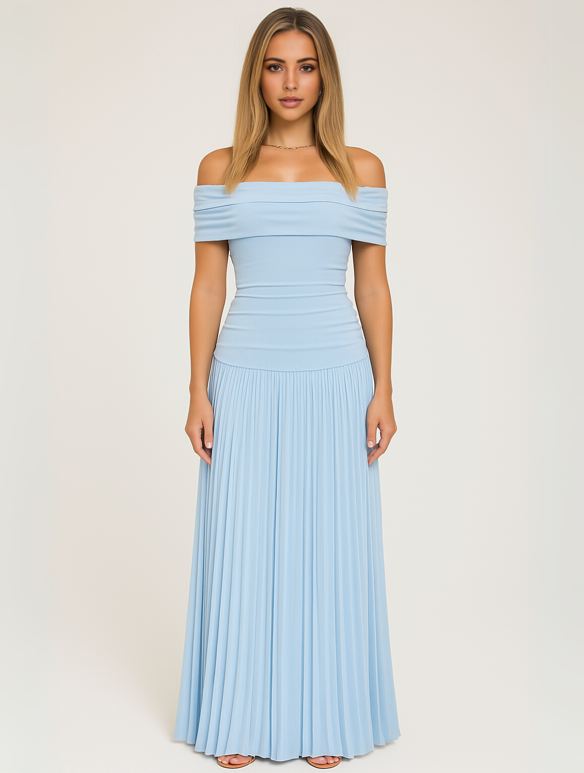 Bella | Pleated Maxi Dress for Women - Perfect for Wedding Guests