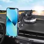 Car Phone Mount with Strong Suction, 360° Rotation & One-Hand Operation – Universal Adjustable Holder