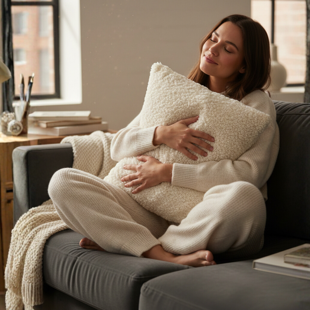 Cozy Teddy Cushion Cover – Plush & Fluffy Comfort