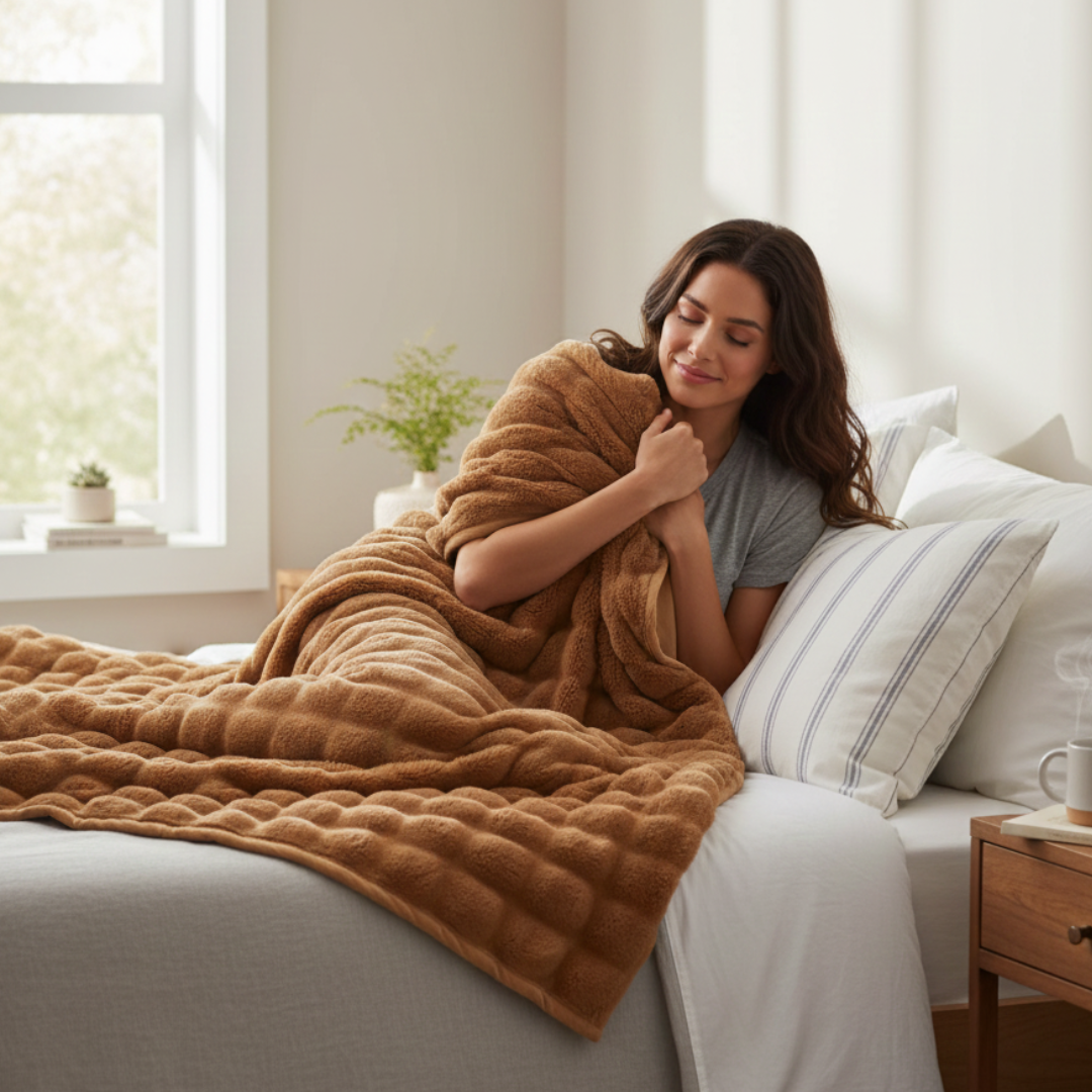 Soft & Sustainable Cozy Plaid Fleece Blanket