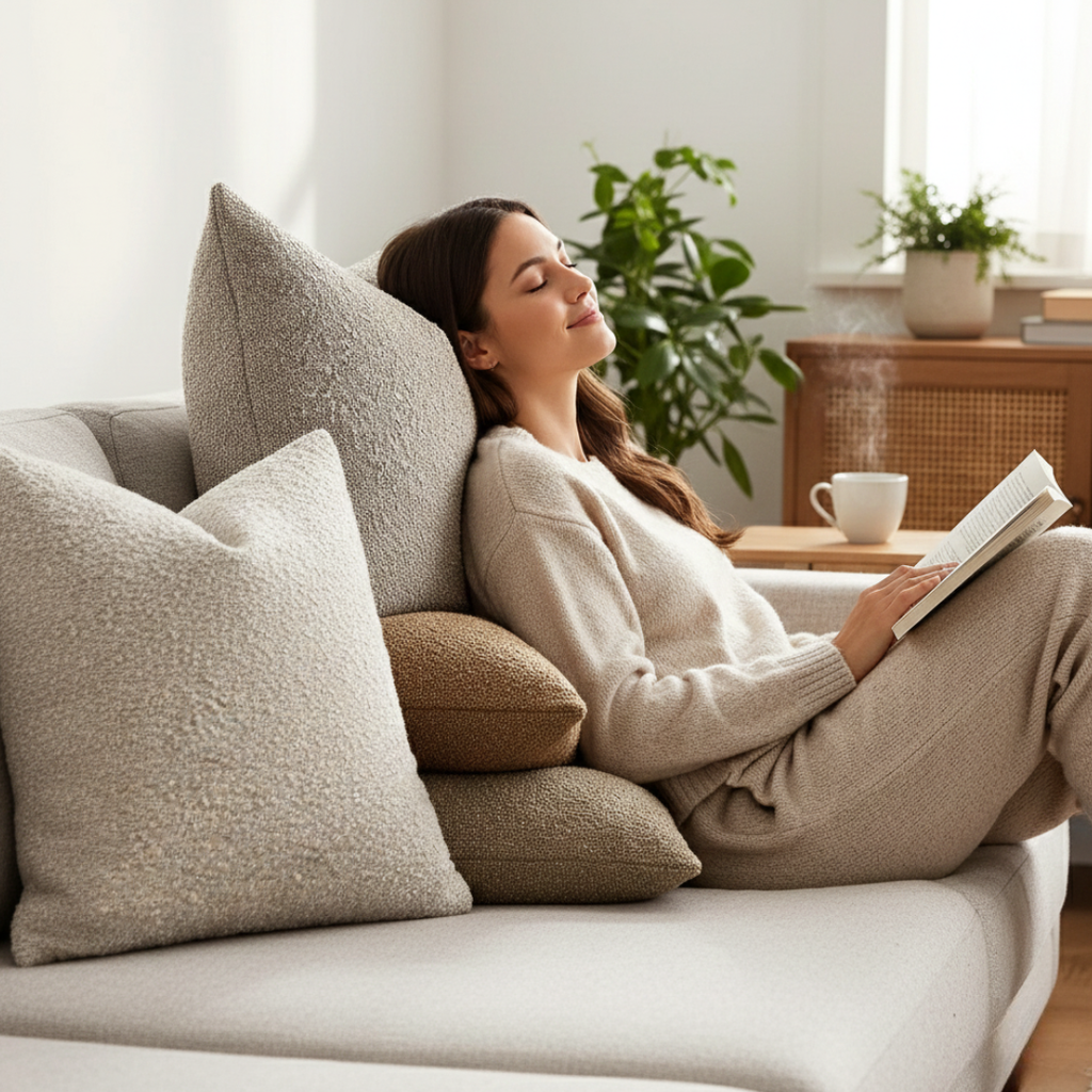 Elegant Bouclé Cushion Cover – Classic Comfort and Sophistication