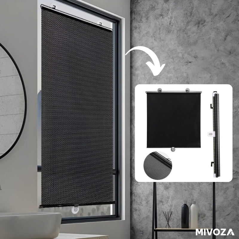 Suction Cup Window Blinds – UV-Blocking Retractable Blackout Shade for Cooling & Privacy (40×125 cm)