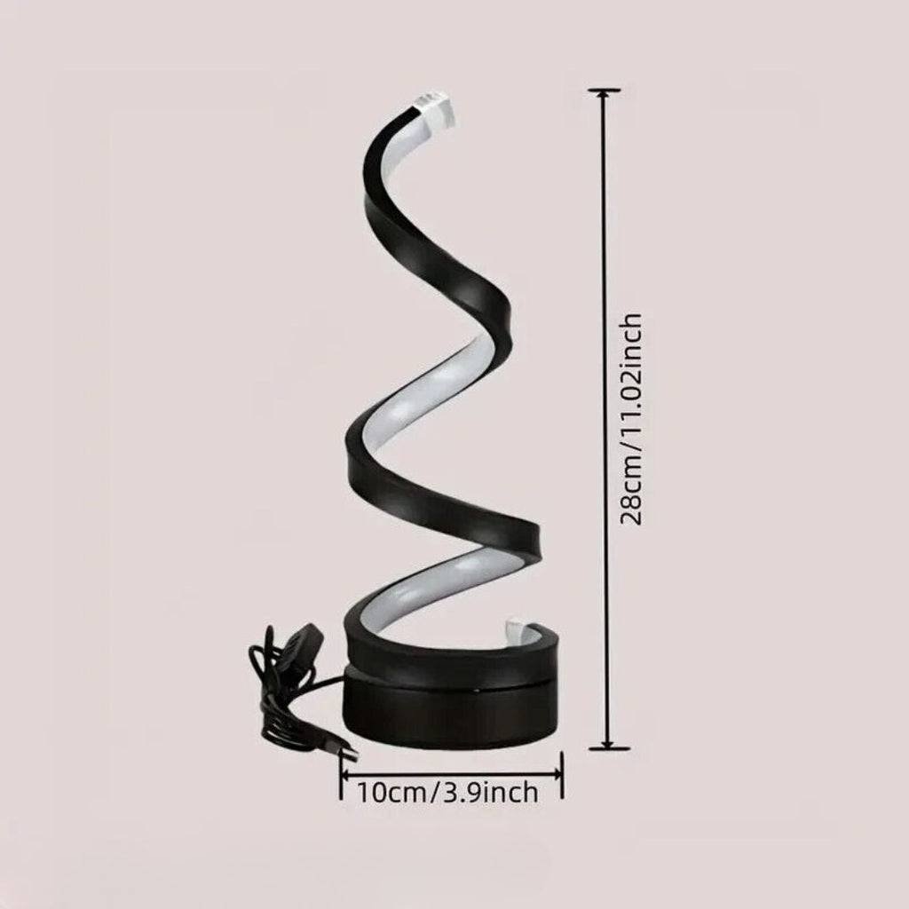 Spiral LED Table Lamp with Adjustable Brightness – Modern Decorative Lighting for Living Room, Bedroom and Office