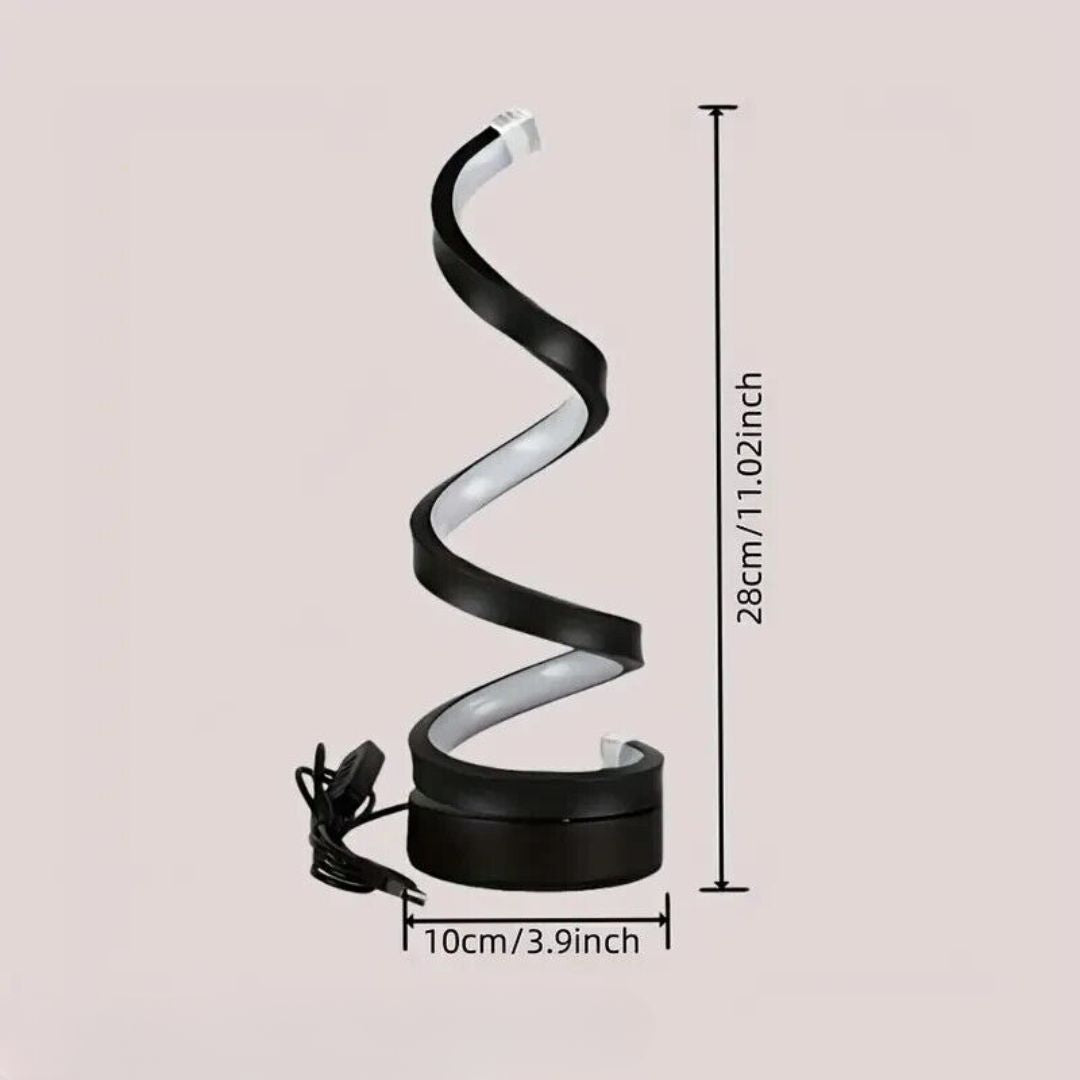 Spiral LED Table Lamp with Adjustable Brightness – Modern Decorative Lighting for Living Room, Bedroom and Office