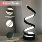 Spiral LED Table Lamp with Adjustable Brightness – Modern Decorative Lighting for Living Room, Bedroom and Office