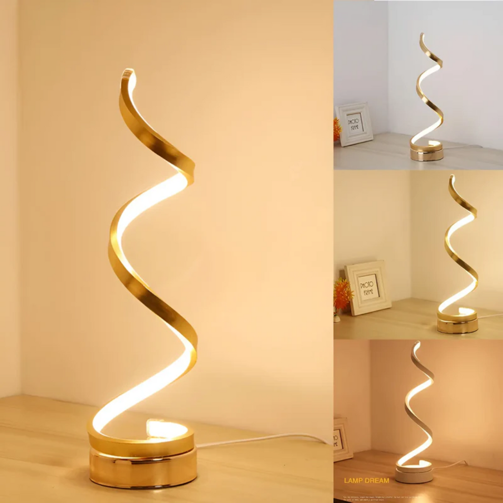 Adjustable Spiral Table Lamp for Modern Interiors – Dimmable LED Accent Lighting for Living Room, Bedroom and Desk Use