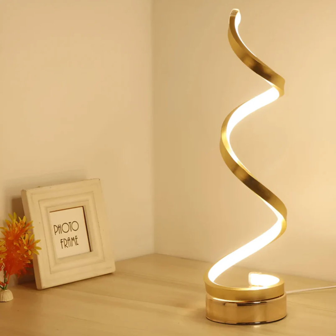 Adjustable Spiral Table Lamp for Modern Interiors – Dimmable LED Accent Lighting for Living Room, Bedroom and Desk Use