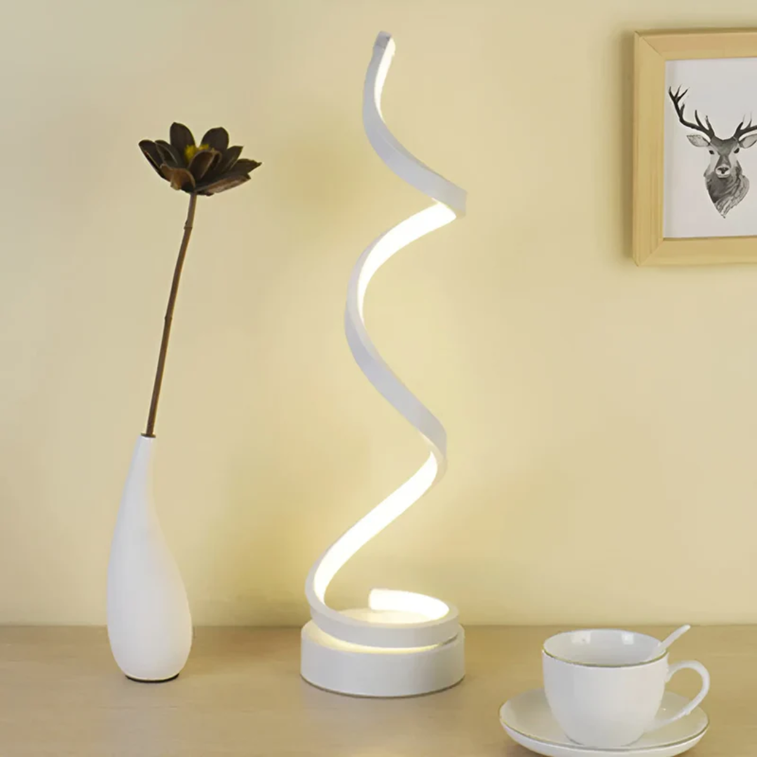 Adjustable Spiral Table Lamp for Modern Interiors – Dimmable LED Accent Lighting for Living Room, Bedroom and Desk Use