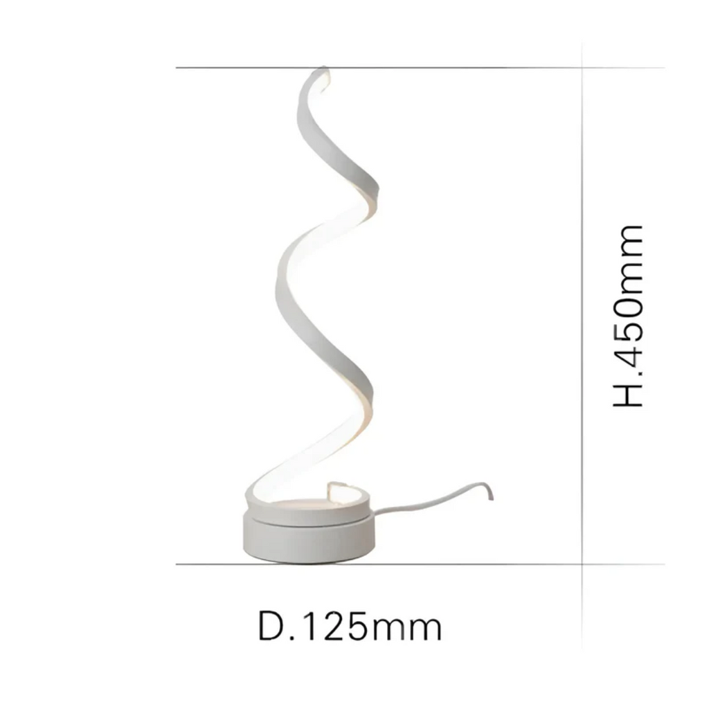 Adjustable Spiral Table Lamp for Modern Interiors – Dimmable LED Accent Lighting for Living Room, Bedroom and Desk Use