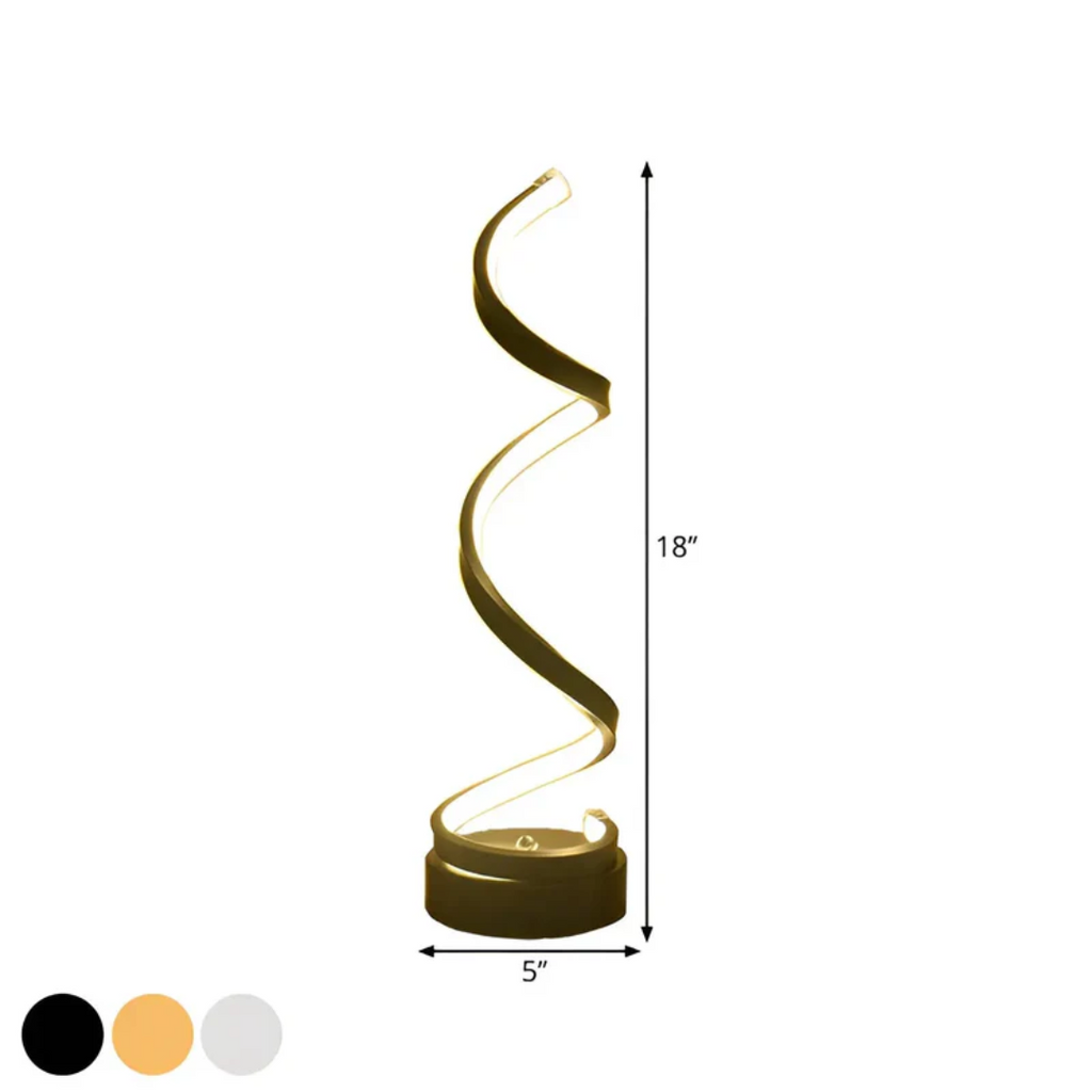 Adjustable Spiral Table Lamp for Modern Interiors – Dimmable LED Accent Lighting for Living Room, Bedroom and Desk Use