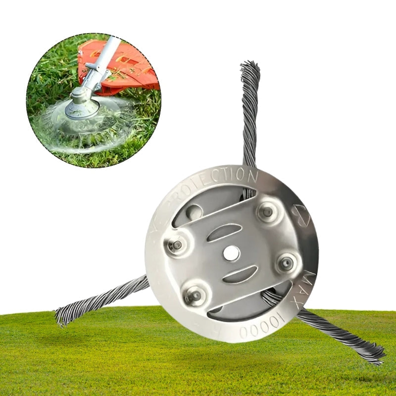 Durable Steel Wire Grass Trimmer Head – Heavy-Duty Universal Fit for Precise Lawn Edge Cutting (Ø100 mm)