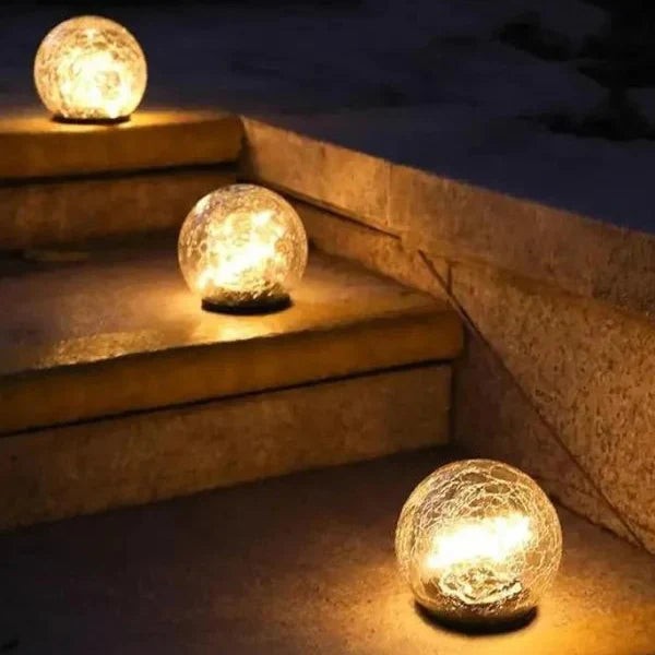 Solar-Powered Glass Sphere - Garden Decoration