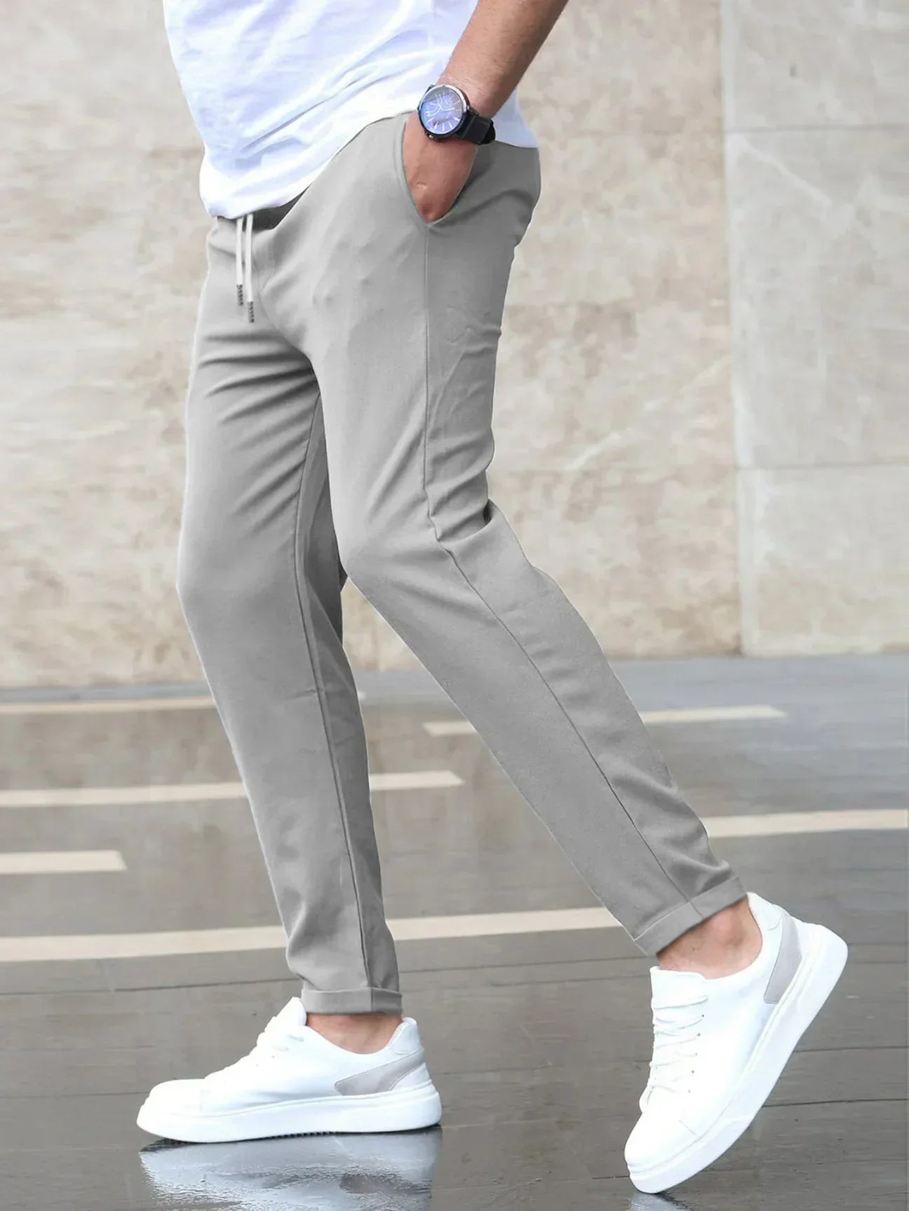Men’s Stretch Trousers for Everyday Wear – Comfortable Slim-Fit Pants for Work, Casual Outfits and Modern Style